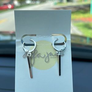 Stainless steel, triangle hanging earrings